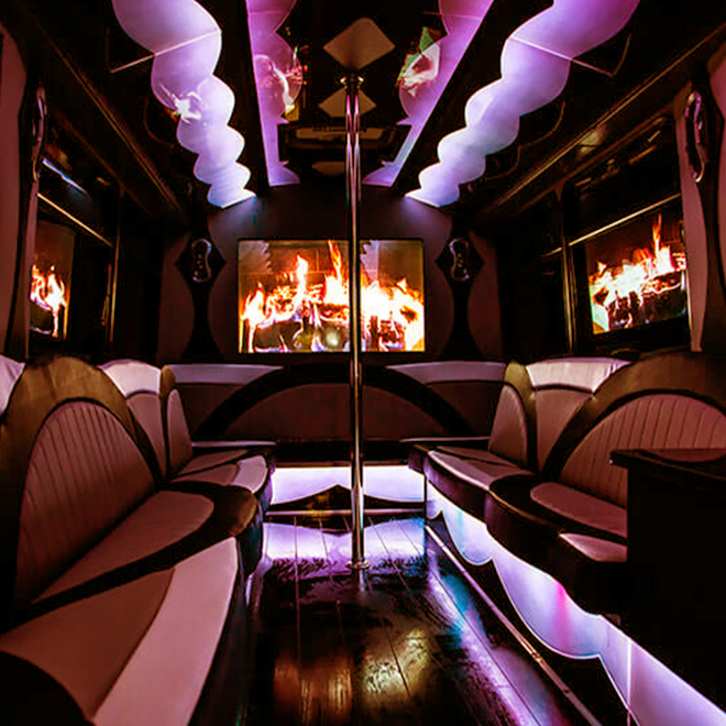 Inside party bus